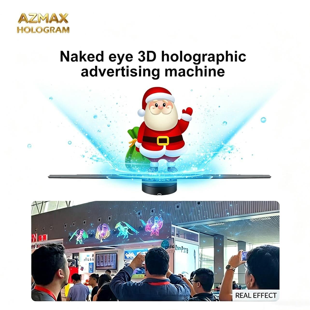 COEUS 14-42CM 3D Hologram LED Fan Projector Outdoor Technology for Video Advertising Display for Christmas OEM Supplier