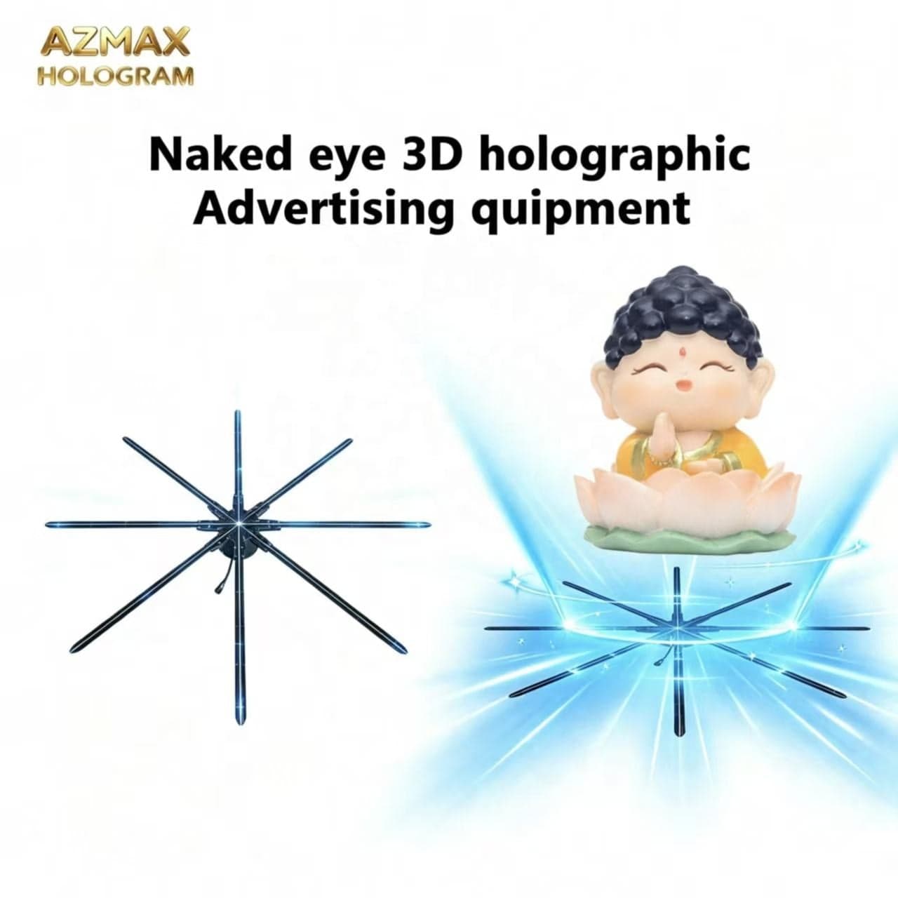 180cm Naked Eye 3D Hologram Fan LED Transparent Screen Holographic Advertising Equipment Support OEM for Commercial Ads