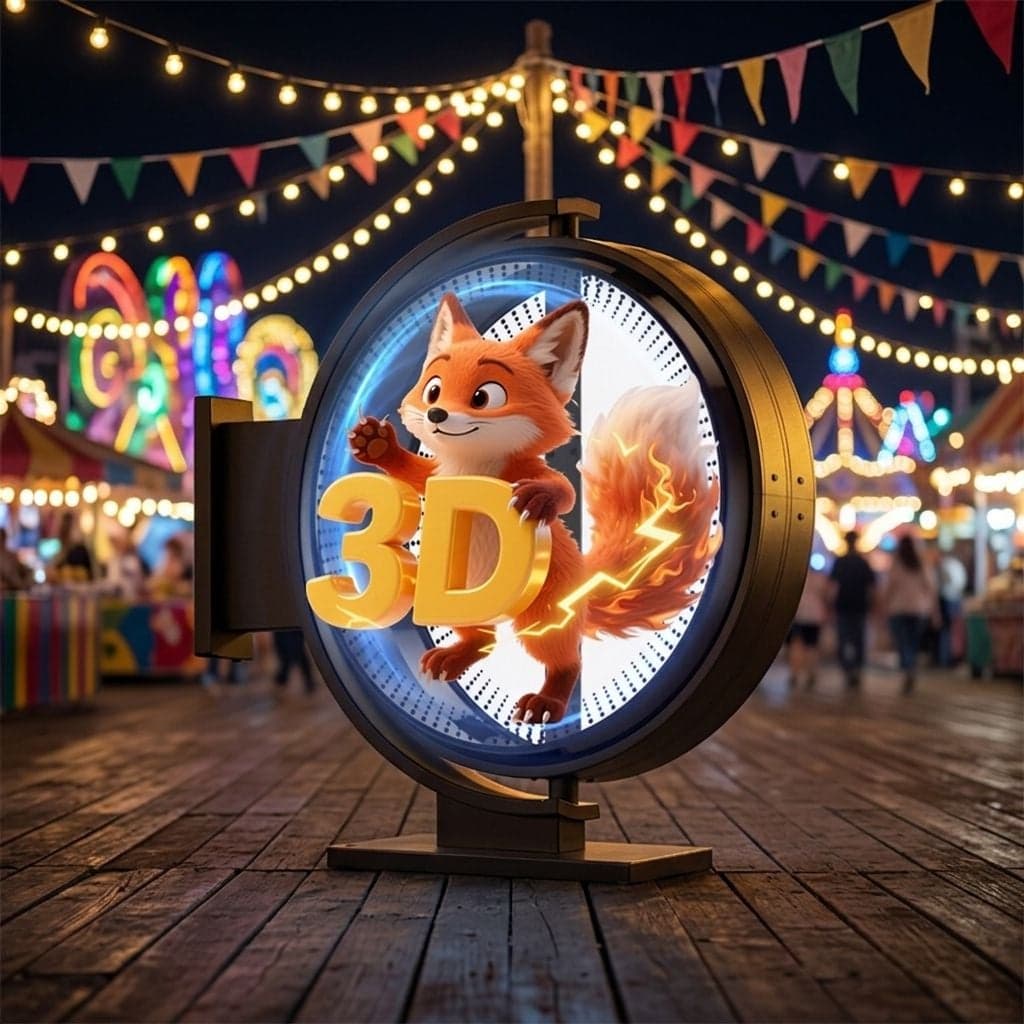 LED Holographic Advertising Fan Double Sided Light Box Digital Signage Commercial Outdoor Display High Brightness 2000cd App