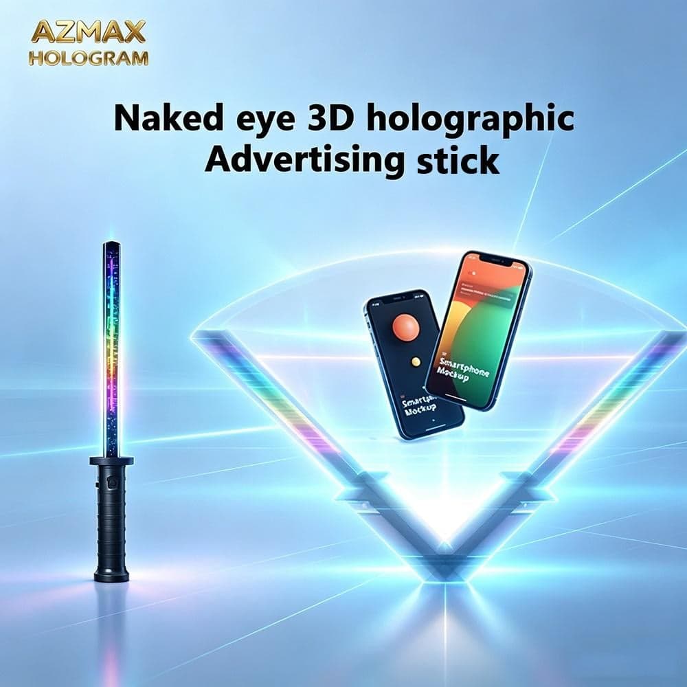 AZMAX Customized 3D Hologram Magic Light Stick Cheering Baton for Vocal Concerts Perfect Replacement for Glow Sticks