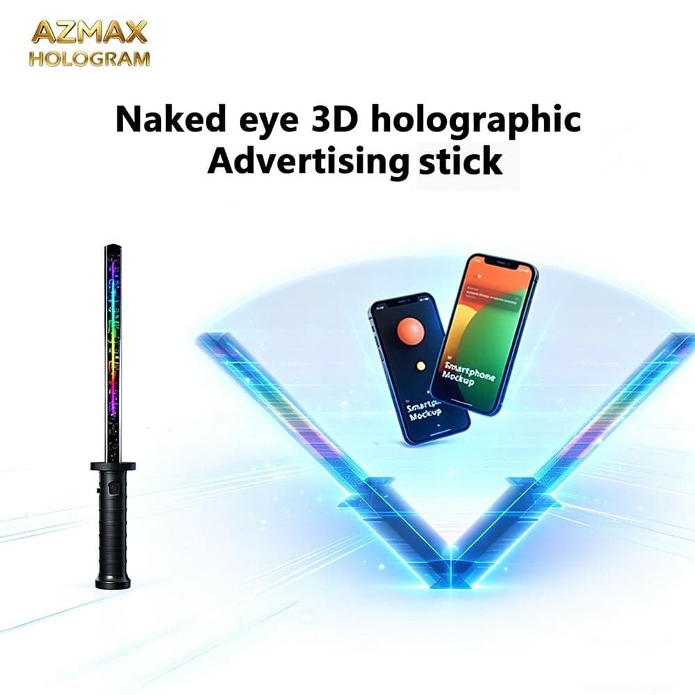 AZMAX Customized 3D Hologram Magic Light Stick Cheering Baton for Vocal Concerts Perfect Replacement for Glow Sticks