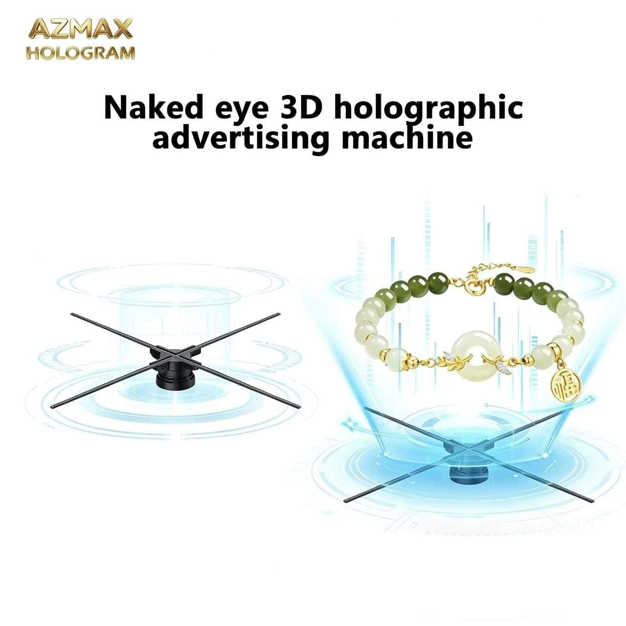 45cm 3D Holographic Fan Display with Built-in Audio System for Indoor Business Advertising Public Signage Education Use