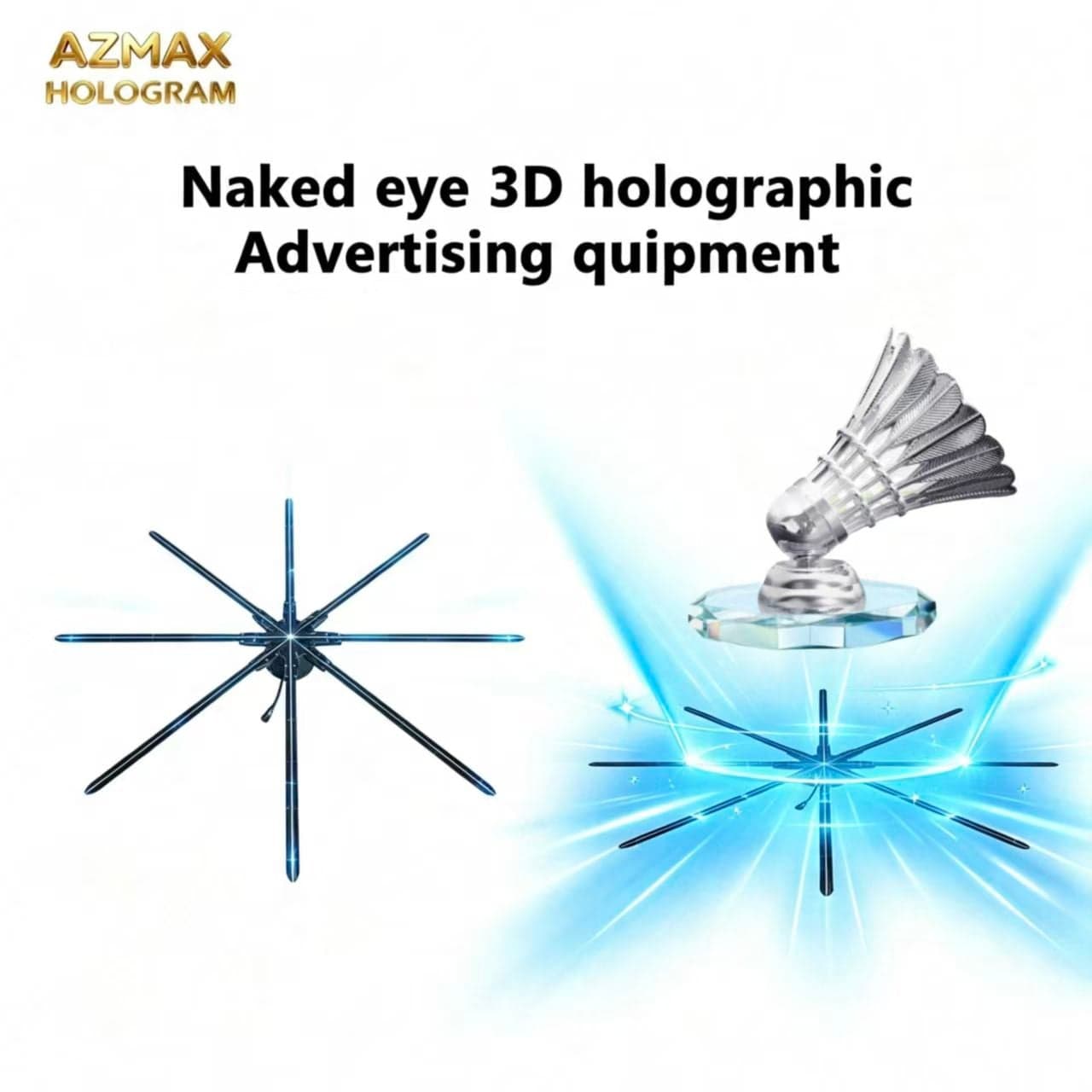 Commercial 180cm Naked Eye 3D Hologram Fan LED Transparent Display Holographic Advertising Device Support OEM for Scenic Spot
