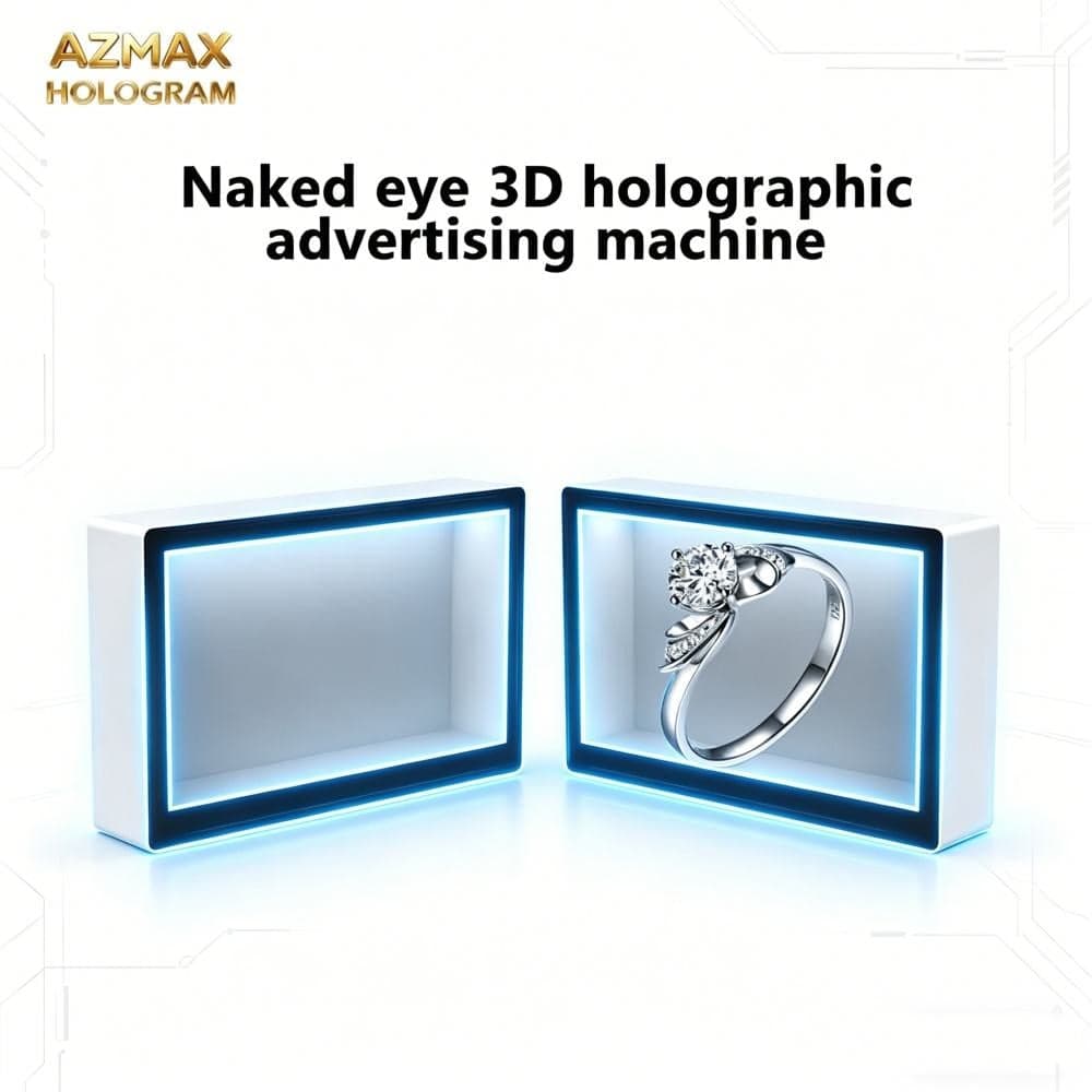 AZMAX 3D Hologram LED Light Box Low Power Iron Profile Frame with Aluminum and Fabric Materials for Advertising Patterns