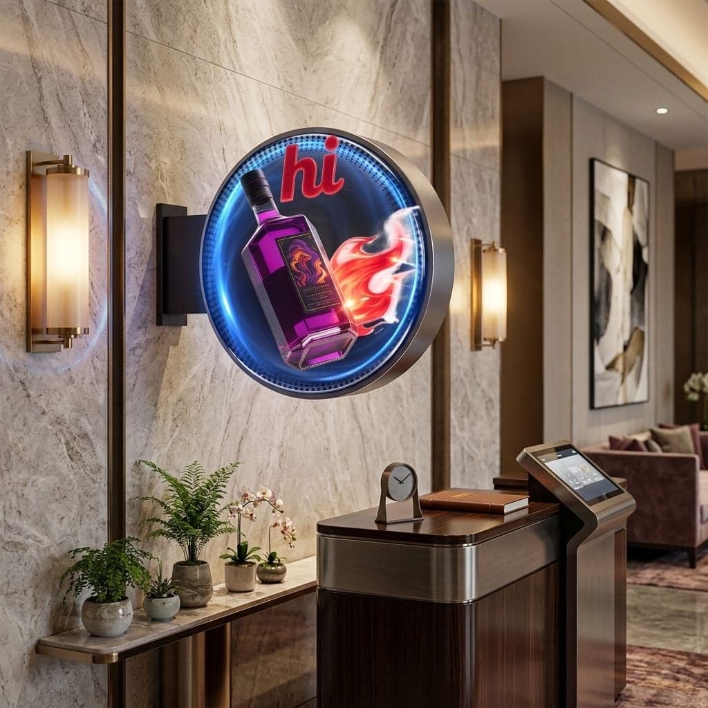 Wall Mounted 3D Hologram LED Sign Display System Commercial Visual Advertising Light Box Indoor Outdoor Use OEM Shops Promotions