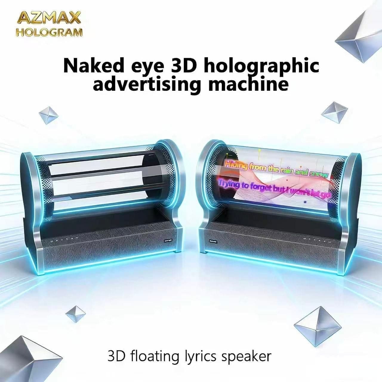 Professional 35W Portable Holographic Display Speaker HiFi Sound Quality 360 Degree Lyrics Projection for Indoor