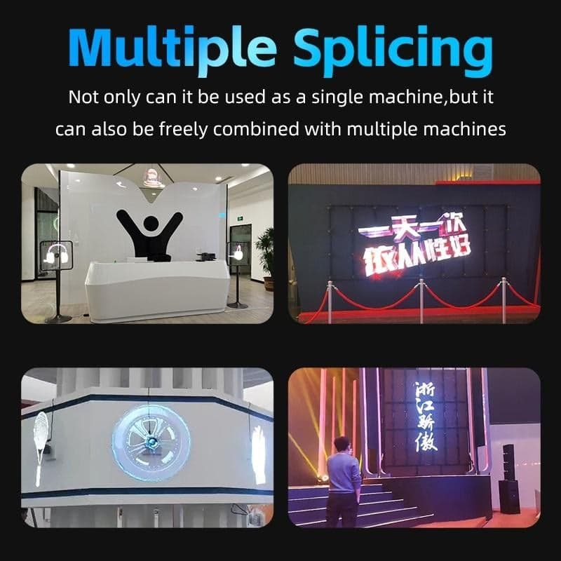 3D Hologram Splicing LED Fan Display 65CM 8G Holographic Projector Indoor Education OEM 7500cd Brightness 0.1mm Pixel Pitch for