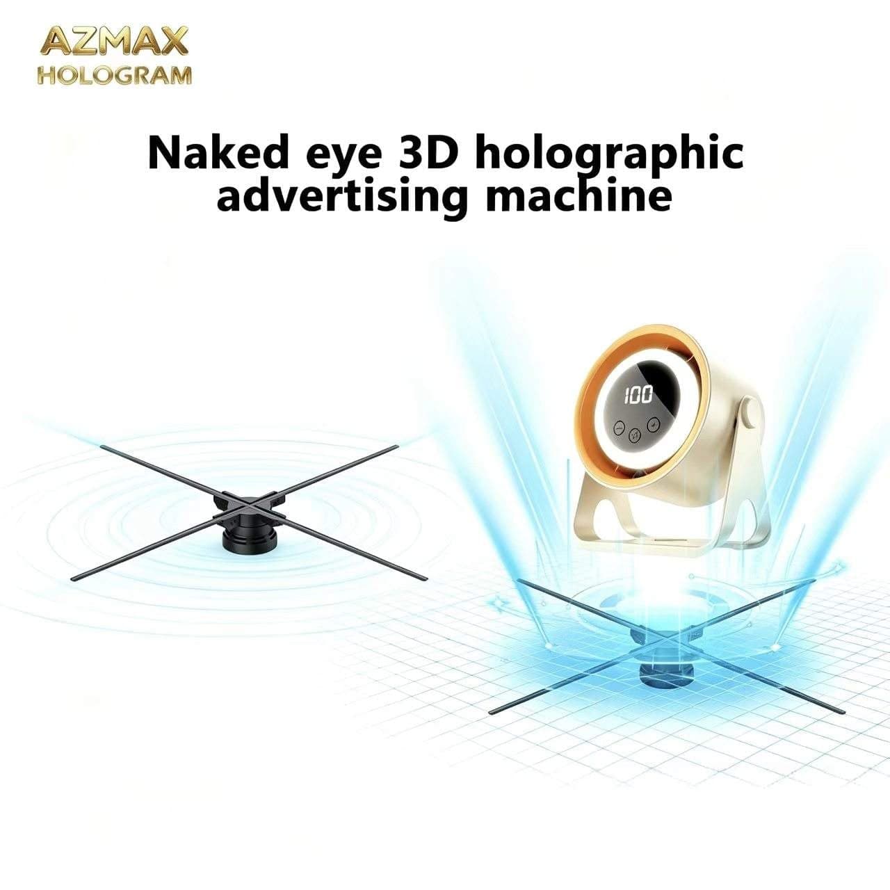 Oversized 65cm 4 Blade 3D Hologram Fan Display 2000x1024PX 1024LED Indoor Education OEM for Library Retail