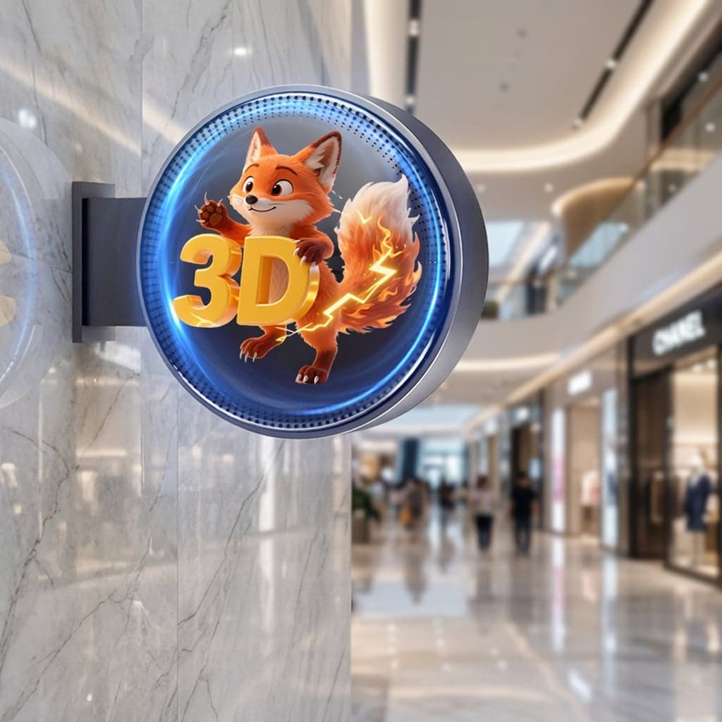 Double Sided LED Light Box Hologram Fan 3D Holographic Display Cabinet Advertising Sign for Store Window Exhibition Outdoor OEM