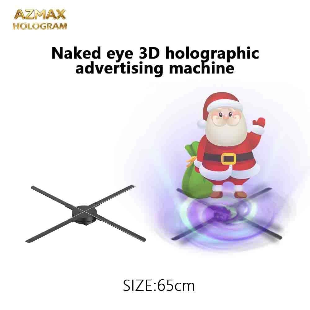 AZMAX Indoor Commercial 3D Hologram Display System 26" LED Holographic Fans Video Wall 4K Brightness 170 Viewing Angle App