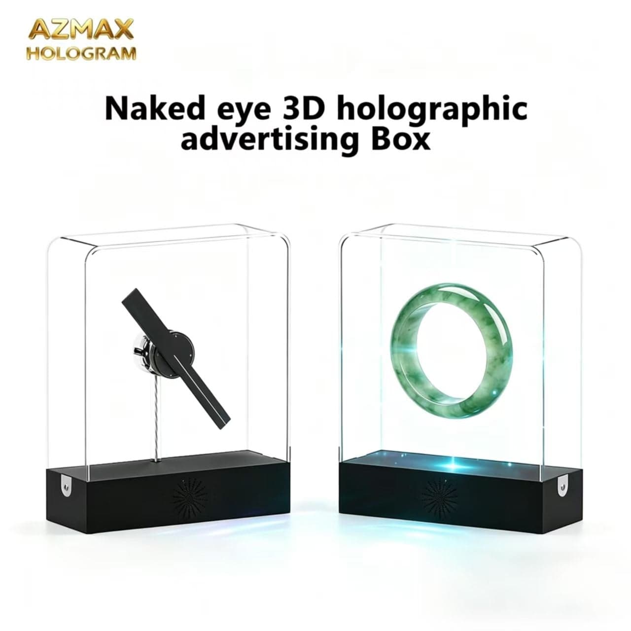 AZMAX Wholesale 20cm 3D Holographic Fans Indoor/Outdoor Use 3D Hologram Projector Screen Advertising OEM/ODM Available