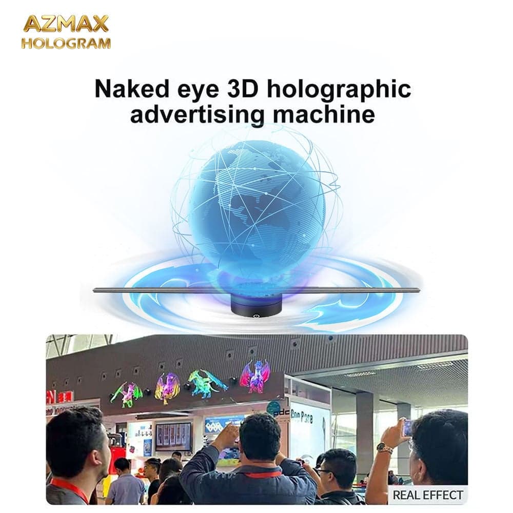 Ultra Clear 42CM 3D Hologram Projector Fan with 384 LED Beads Display Screen for Outdoor Advertising Light Boxes and Signage