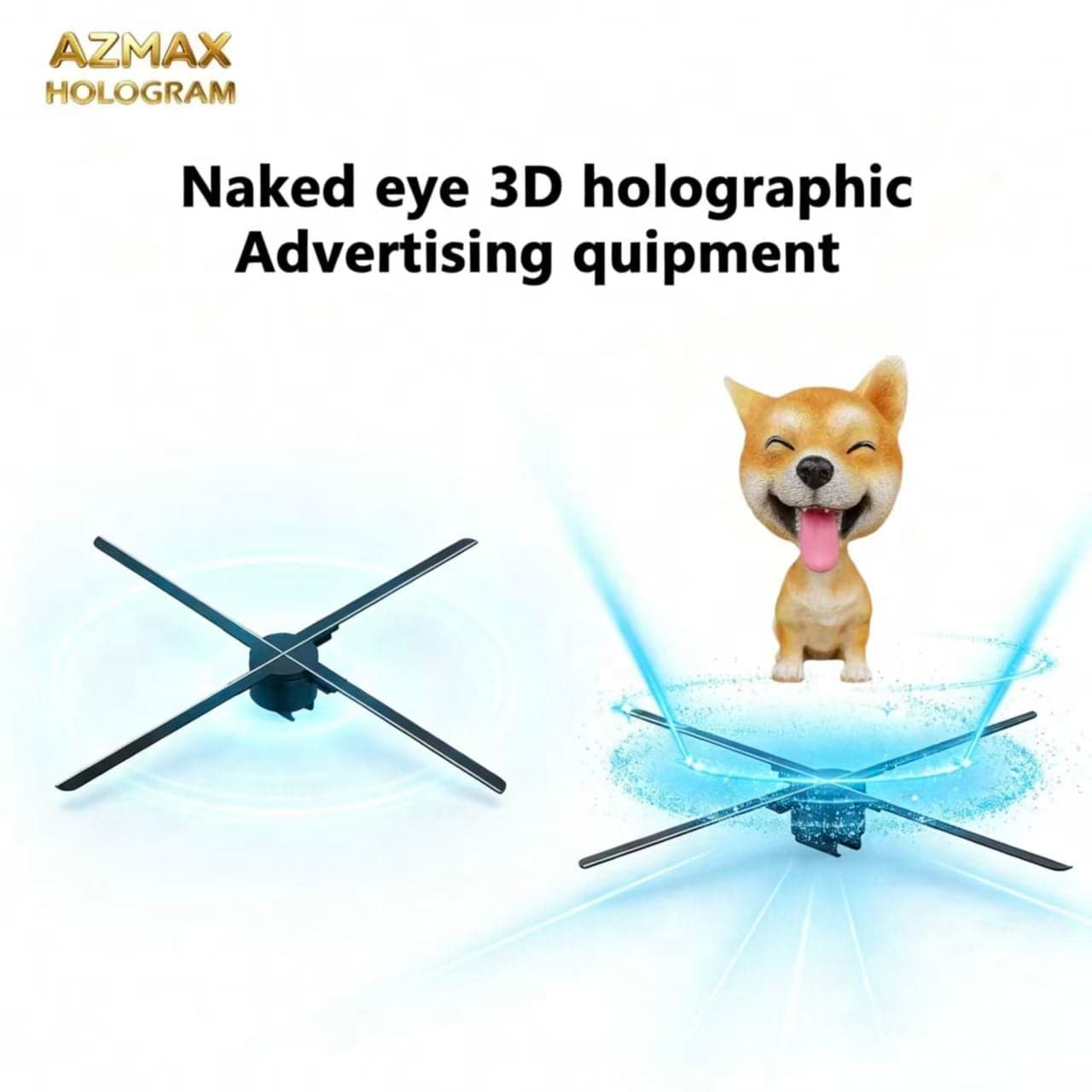 AZMAX 80cm 3D Holographic LED Fan Projector Display Outdoor Advertising Equipment Hologram Effect Supplied Hologram Equipment