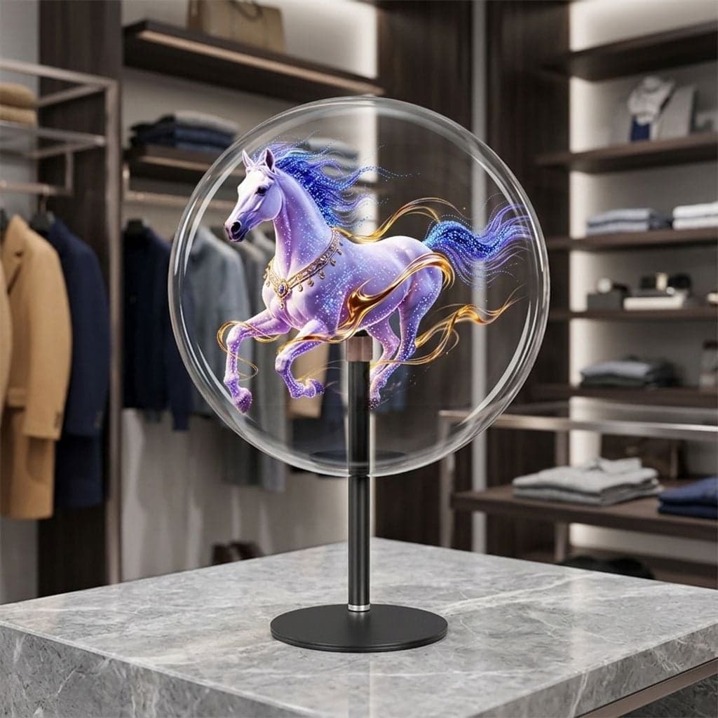AZMAX Round Desktop 3D Holographic Fan Display Ultra Clear LED Advertising Screen Retail Promotion Digital Signage Equipment