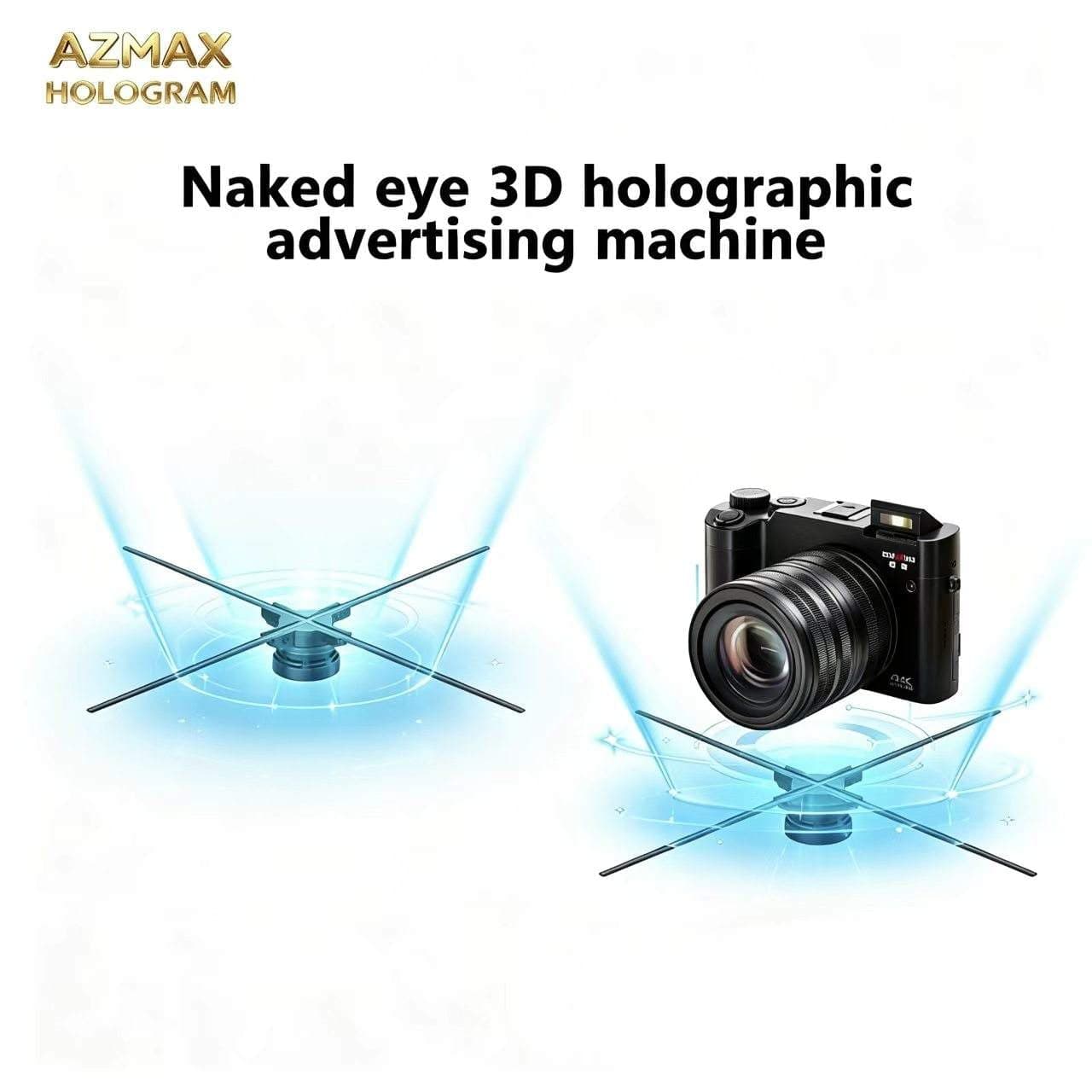 AZMAX 65cm 1280LED Portable Indoor Shoe Display Rack Eco-Friendly Holographic Equipment Product Display Stand for Shops