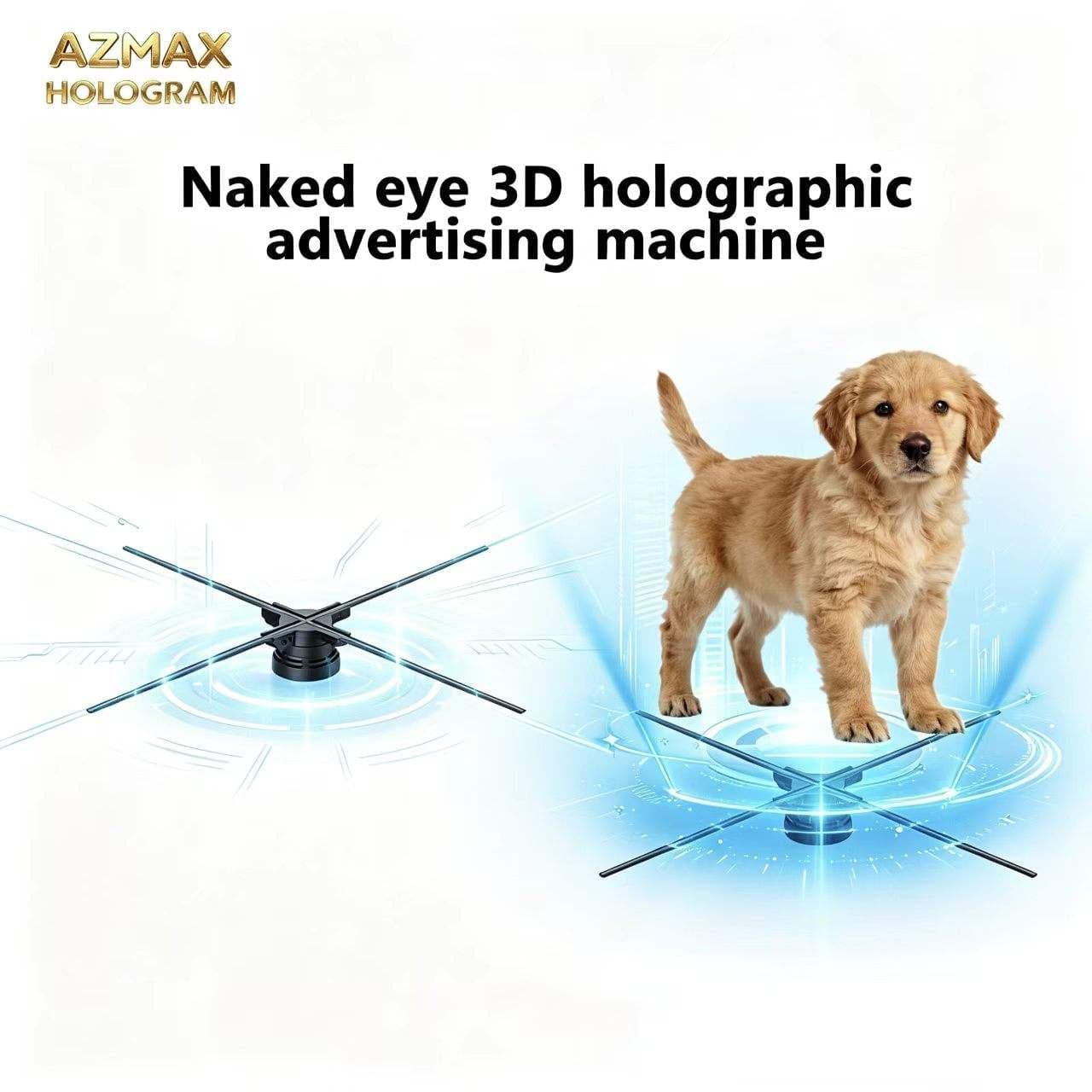 AZMAX 52cm 3D Holographic Fan 1024LED 1080P Projector 4K Indoor Super High Brightness for Display