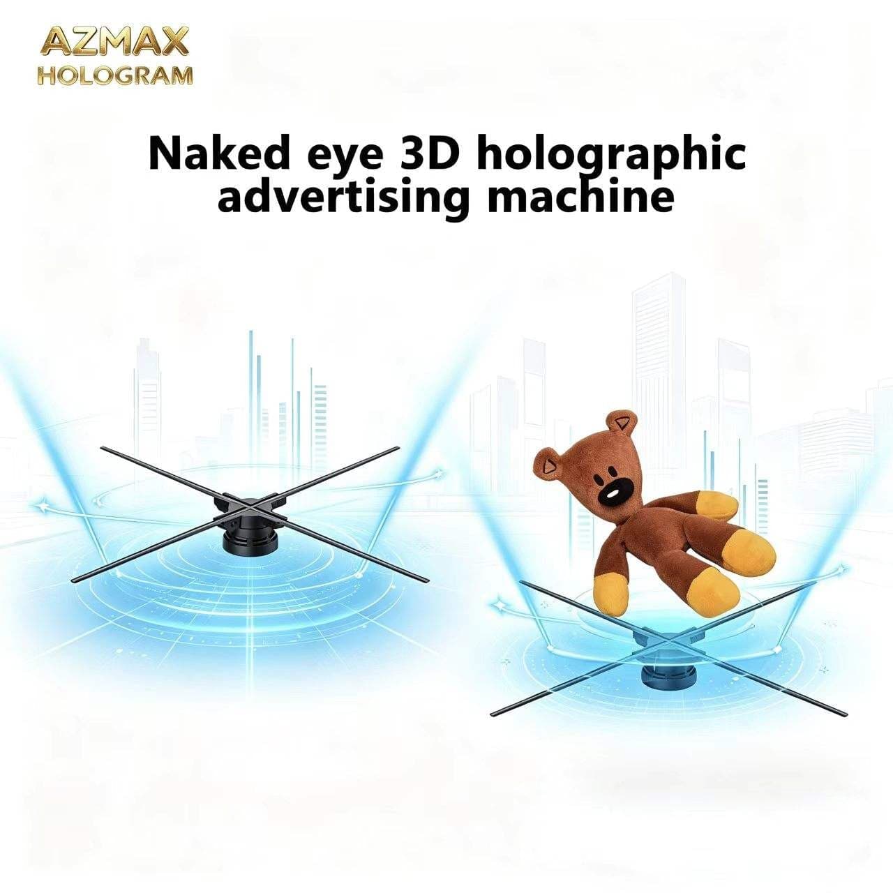 AZMAX 896LED 80cm Waterproof 3D Holographic Advertising Machine Best Discount 3D Hologram Fan Factory Sell Wholesale Retail