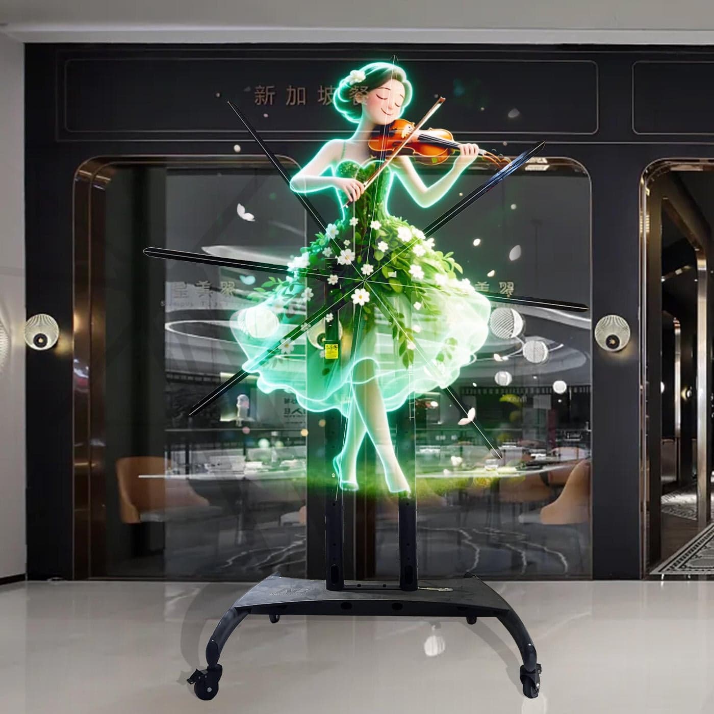 180cm 3D Naked Eye Hologram Fan LED Transparent Screen Floating Outdoor/Indoor High Brightness Advertising Display Custom OEM