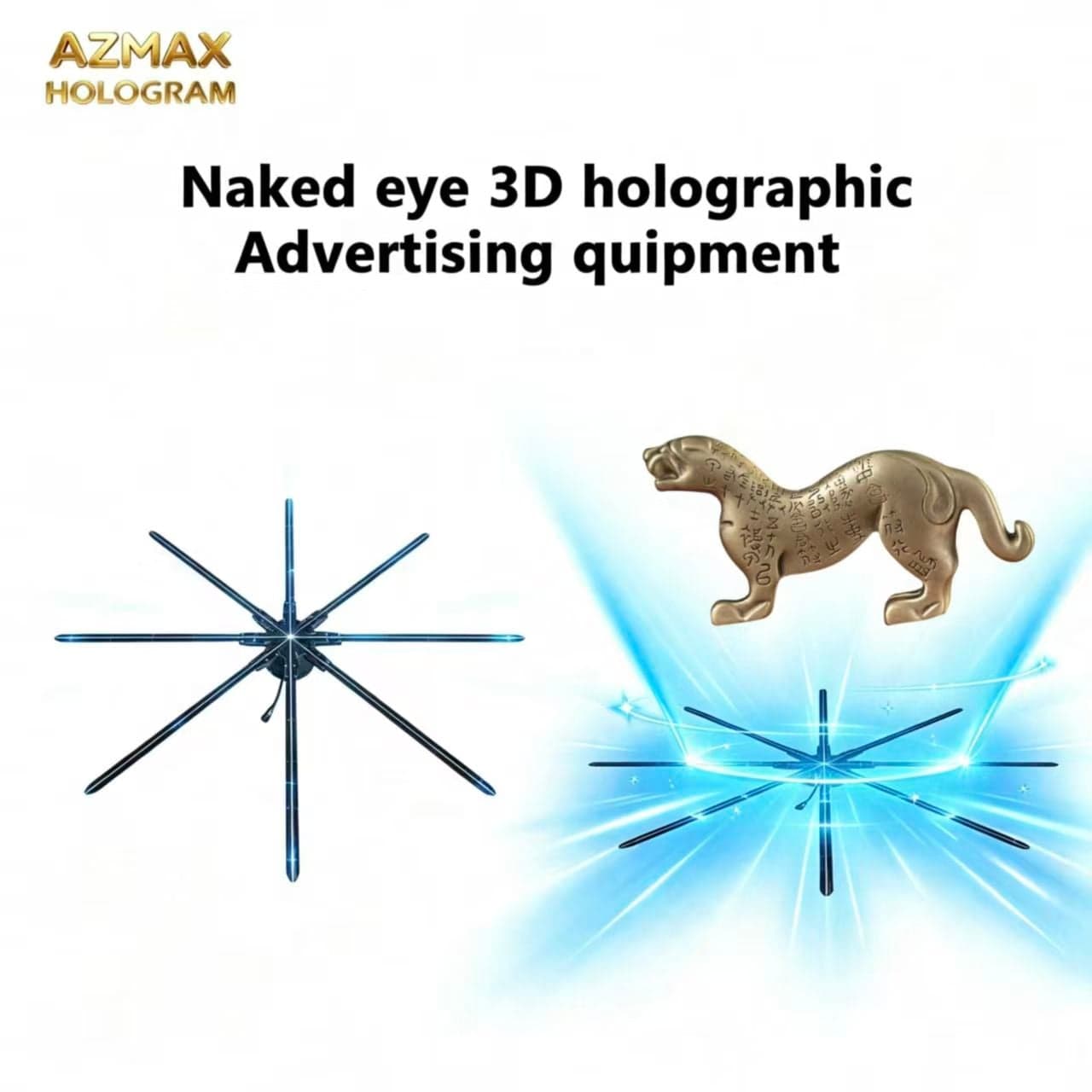180cm Naked Eye 3D Hologram Fan LED Transparent Display Commercial Advertising Screen OEM Supported for Tourism Landscape