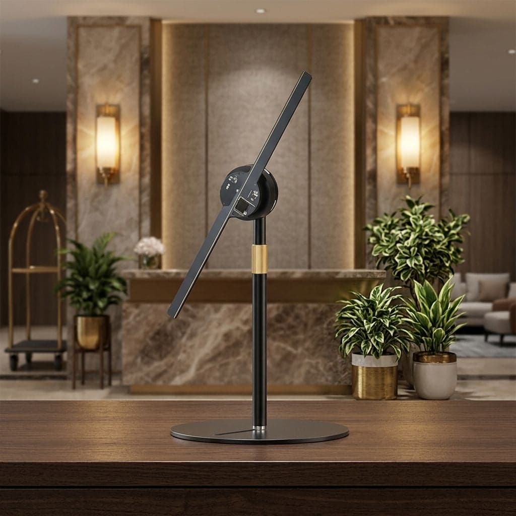 42CM 3D Hologram Fan Holographic Projector LED Display Mini Desktop Holographic Display Indoor Education Metal 1200cd Brightness