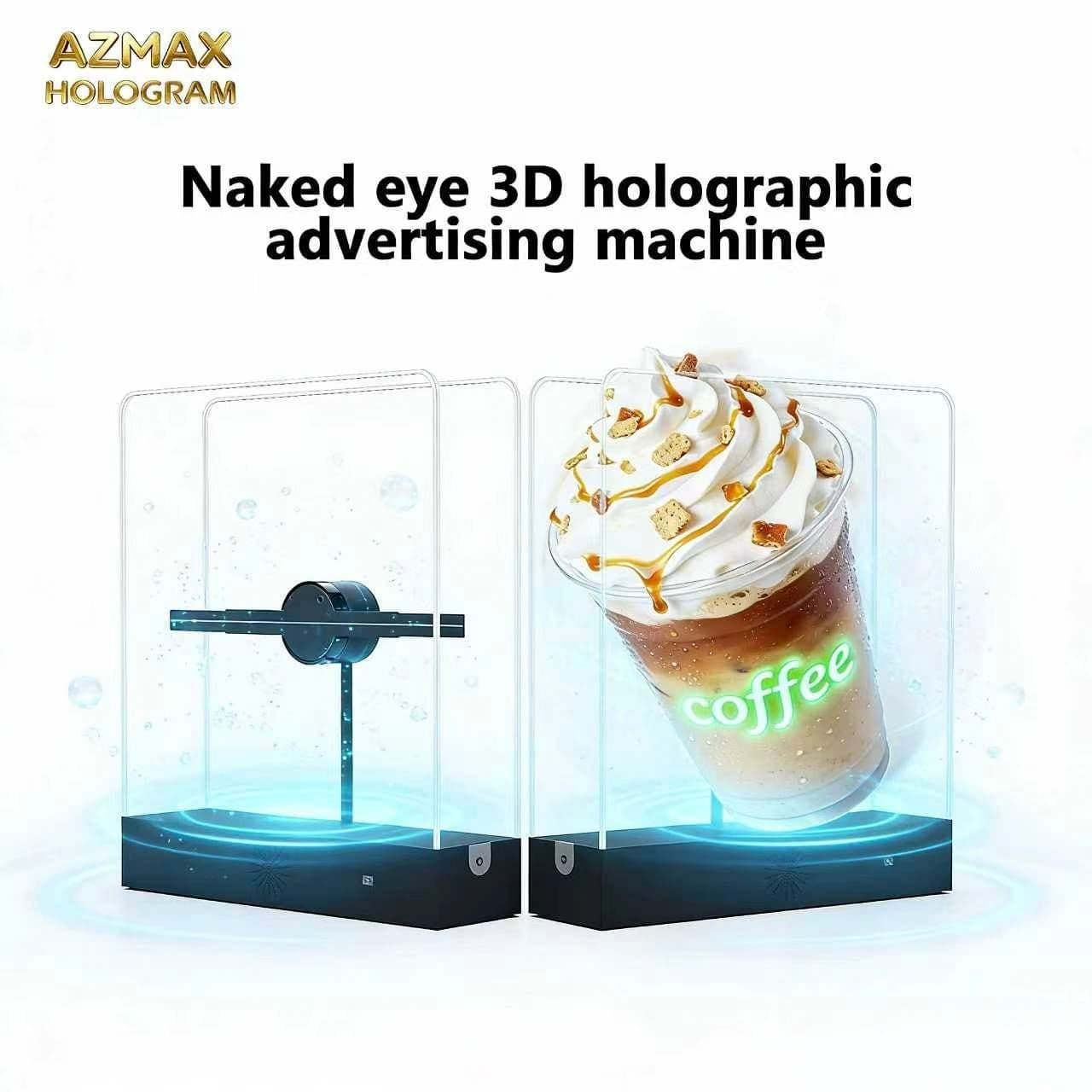 AZMAX P30 Desktop 3D Hologram Fan Novelty Gift Eternal Rose Flower LED Light 30cm Holographic Projector Multi-OS Advertising