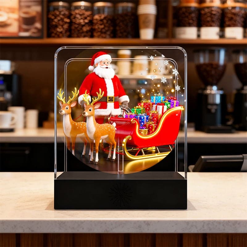 AZMAX Desktop 3D Hologram Fan LED Holographic Display Screen Transparent Advertising Display Digital Signage Equipment