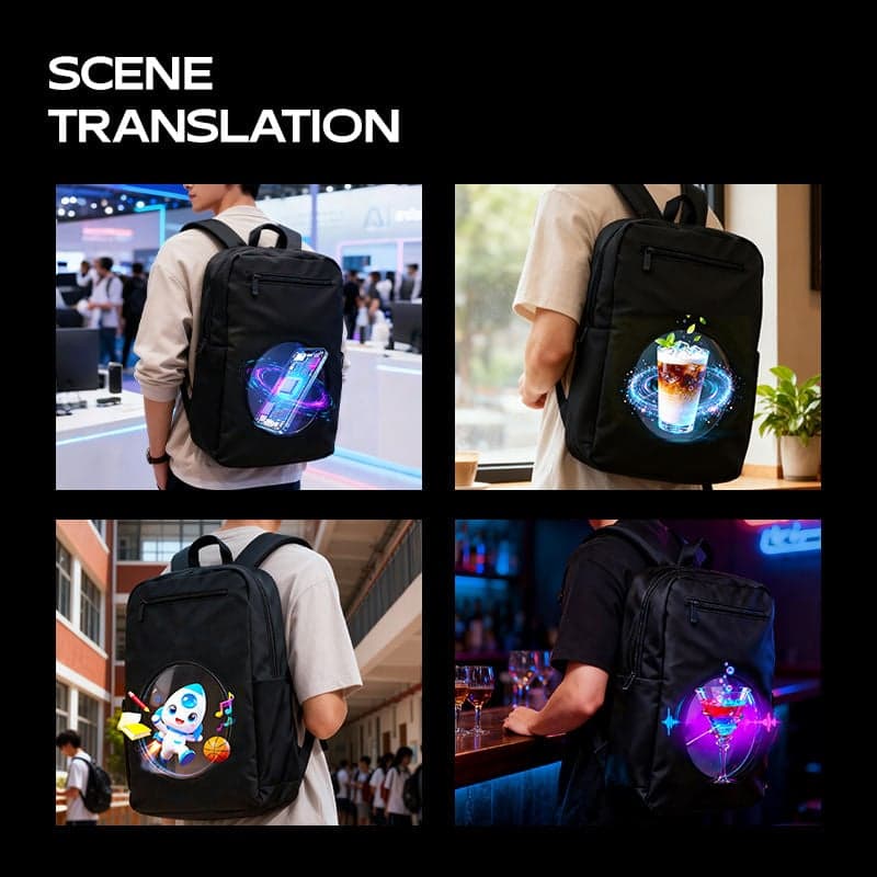 Interactive LED Holographic Fans Backpack 170 Viewing Angle App Controlled OEM Replaceable for Outdoor/Indoor Trade Shows