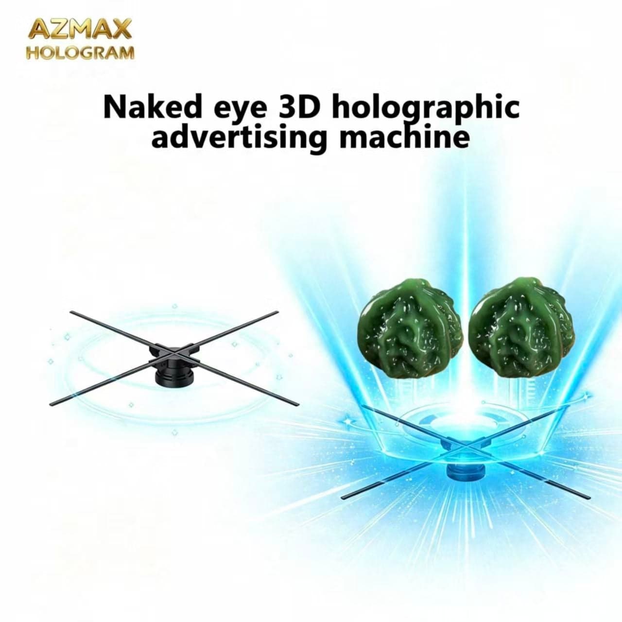 AZMAX 65CM Indoor LED Fast Advertising Light Boxes 3D Hologram Rectangle Shape Aluminum Frame for Supermarket Bar